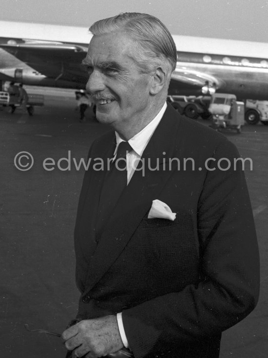 English Prime Minister Sir Anthony Eden. Nice Airport 1953. - Photo by Edward Quinn