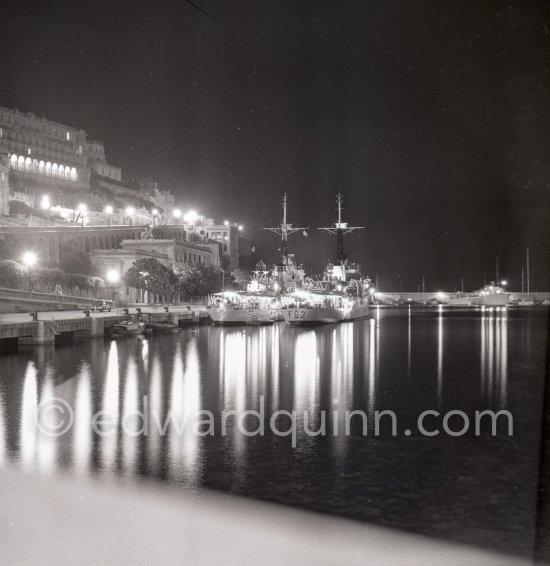 HMS Mermaid and HMS Magpie. The Magpie was the only vessel commanded by Lieutenant-Commander the Duke of Edinburgh, who took command on 2 September 1950, when he was 29. Here it is on an official 5-days visit with the Royal Fleet to Monte Carlo, Feb. 1951. - Photo by Edward Quinn