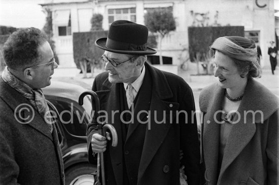 Nobel prize winning poet T.S. Eliot and his wife Valerie, newly married. Menton 1957. - Photo by Edward Quinn