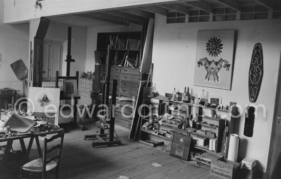 At the studio of Max Ernst. Seillans 1975. - Photo by Edward Quinn