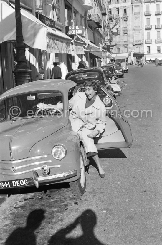 Fabienne, French model, trying career as actress. Nice 1955. Car: 1955 Renault 4CV - Photo by Edward Quinn