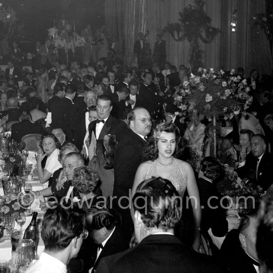 Farouk, ex King of Egypt with Irma Minutolo, one of his last companions, at a gala, Monte Carlo 1954. - Photo by Edward Quinn