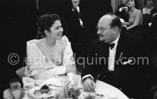 Farouk, ex King of Egypt with his daughter Princess Ferial. Cannes 1957. - Photo by Edward Quinn