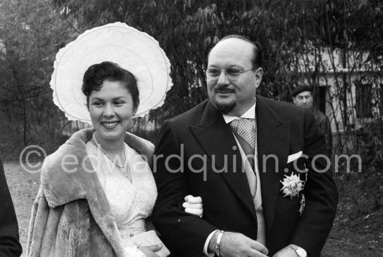 Farouk, ex King of Egypt, with his daughter Princess Ferial. Cannes 1957. - Photo by Edward Quinn