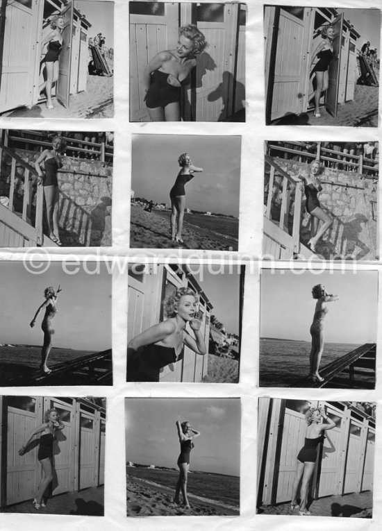 Pin-up. Cannes 1952 - Photo by Edward Quinn