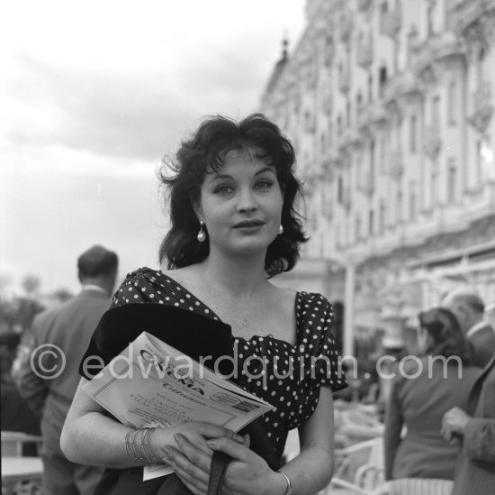 Yvonne Furneaux, French film actress. Cannes 1956. - Photo by Edward Quinn