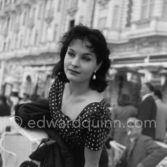 Yvonne Furneaux, French film actress. Cannes 1956. - Photo by Edward Quinn
