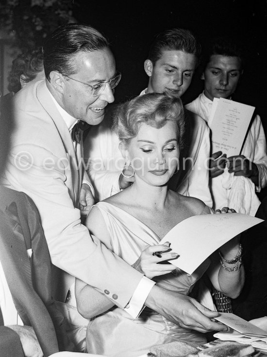 Zsa Zsa Gabor at the Red Cross Gala in the club Sporting d\'Eté in Monte Carlo in 1955. - Photo by Edward Quinn