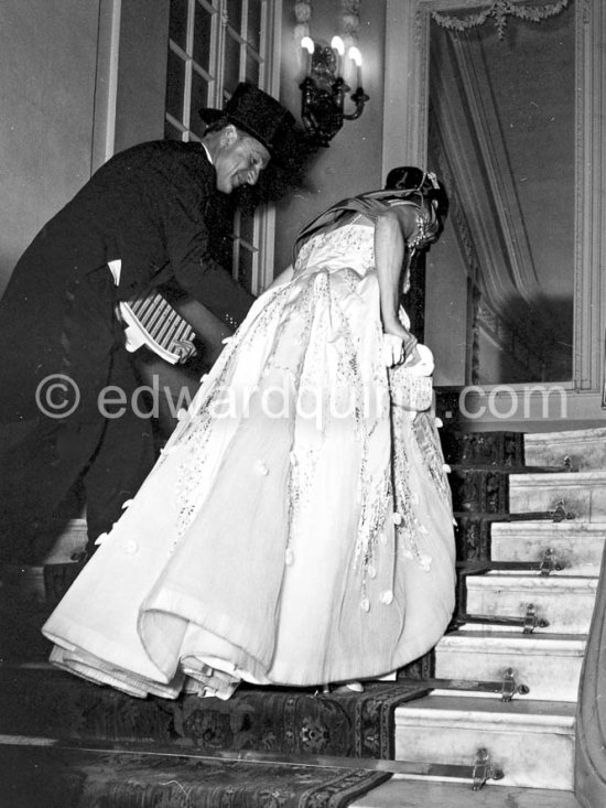 When her friend Grace Kelly married Prince Rainier with great ceremony in 1956, Ava Gardner accompanied by MGM publicity man Morgan Hodgins, assisted in a gala performance at the Monte Carlo opera house to celebrate the wedding. - Photo by Edward Quinn