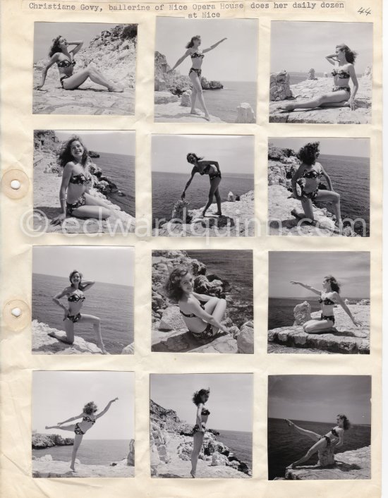 Christiane Govy. Ballet dancer of Nice Opera. Nice 1951. Contact prints. Photos from original negatives available. - Photo by Edward Quinn