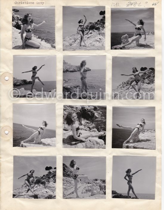 Christiane Govy. Ballet dancer of Nice Opera. Nice 1951. Contact prints. Photos from original negatives available. - Photo by Edward Quinn