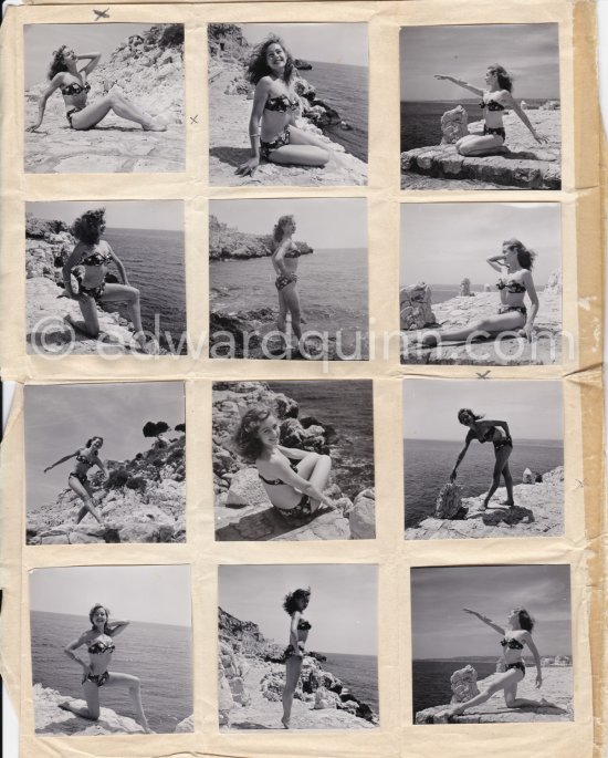 Christiane Govy. Ballet dancer of Nice Opera. Nice 1951. Contact prints. Photos from original negatives available. - Photo by Edward Quinn