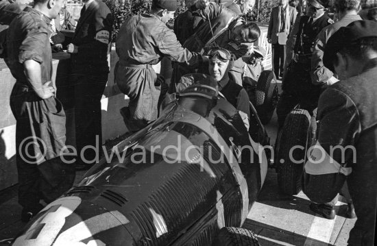 Giuseppe "Nino" Farina, (34) Alfa Romeo 158 Alfetta. Monaco Grand Prix 1950. - Photo by Edward Quinn