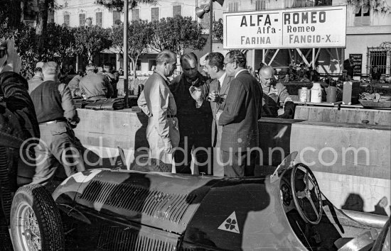 Giuseppe "Nino" Farina and Juan Manuel Fangio, both Alfa Romeo 158 Alfetta. Monaco Grand Prix 1950. - Photo by Edward Quinn