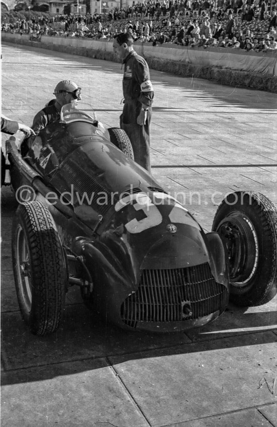 Giuseppe "Nino" Farina, (32) Alfa Romeo 158 Alfetta. Monaco Grand Prix 1950. - Photo by Edward Quinn