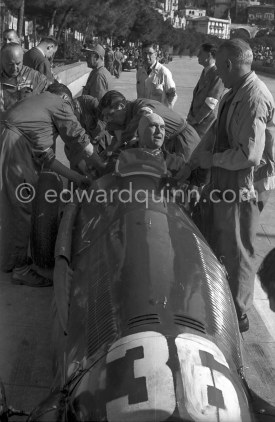 Luigi Fagioli, (36) Alfa Romeo 158 Alfetta. Monaco Grand Prix 1950. - Photo by Edward Quinn