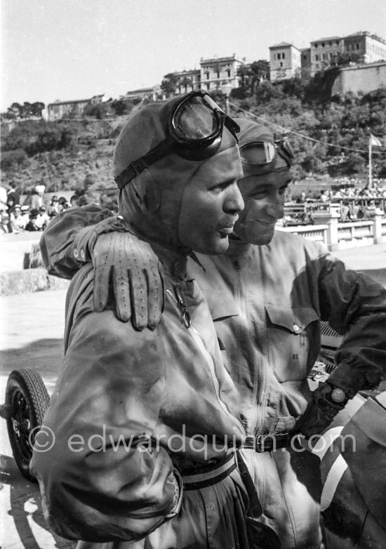 Toulo de Graffenried, (52) Maserati 4CLT, and Raymond Sommer, (42) Ferrari 125. Monaco Grand Prix 1950. - Photo by Edward Quinn