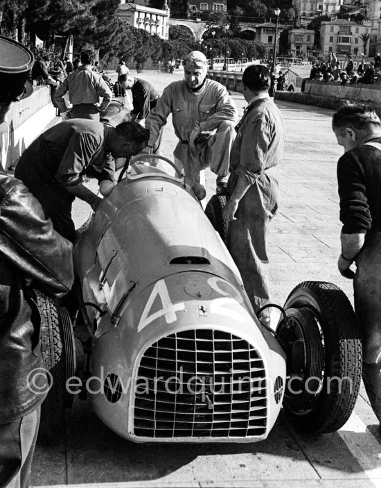 Raymond Sommer (42) on Ferrari 125. Monaco Grand Prix 1950 - Photo by Edward Quinn