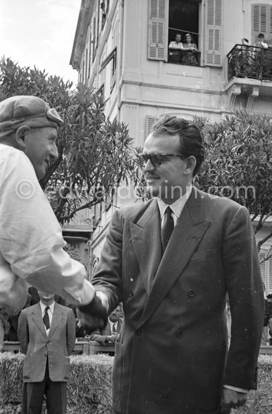 Prince Rainier and Philippe Etancelin, (14) Talbot Lago T26C. Monaco Grand Prix 1950. - Photo by Edward Quinn