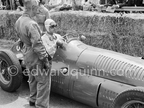 Prince Bira, (50) Maserati 4CLT, start position. Monaco Grand Prix 195 - Photo by Edward Quinn