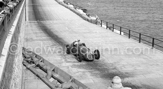 Prince Bira, (50) Maserati 4CLT. Monaco Grand Prix 1950. - Photo by Edward Quinn