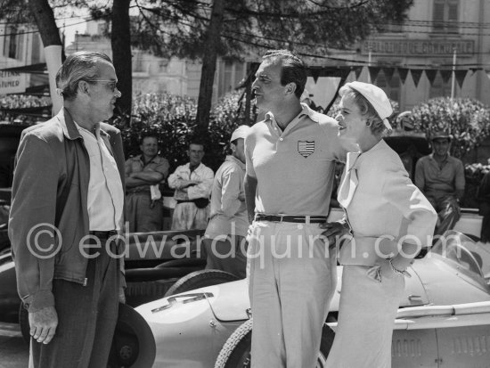 Harry Schell and Bella Darvi, who had a leading role in the film "The Racers". Monaco Grand Prix 1955. - Photo by Edward Quinn