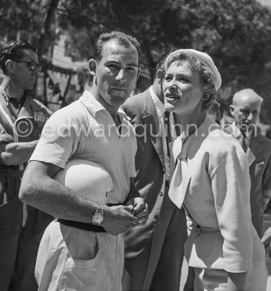 Stirling Moss and Bella Darvi, who had a leading role in the film "The Racers". Monaco Grand Prix 1955. - Photo by Edward Quinn