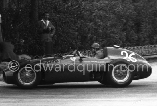 Peter Collins, (26) Ferrari-Lancia D50. Monaco Grand Prix 1956. - Photo by Edward Quinn