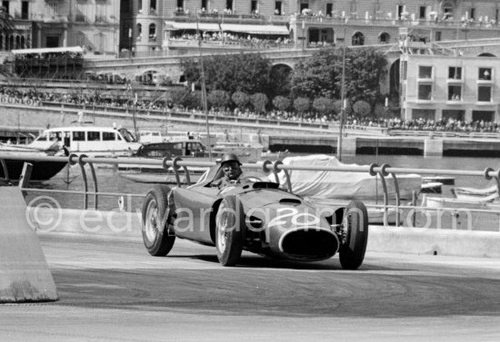 Juan Manuel Fangio, (20) Ferrari-Lancia D50. Monaco Grand Prix 1956. - Photo by Edward Quinn