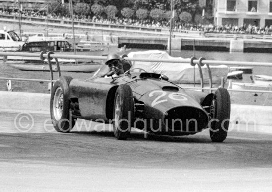 Peter Collins, (26) Ferrari-Lancia D50. Monaco Grand Prix 1956. - Photo by Edward Quinn