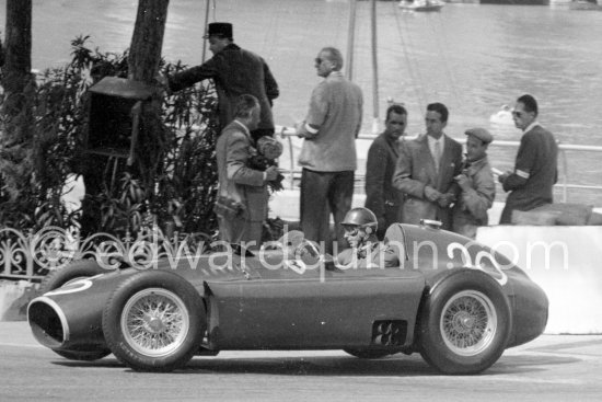 Juan Manuel Fangio, (20) Ferrari-Lancia D50. Monaco Grand Prix 1956. - Photo by Edward Quinn