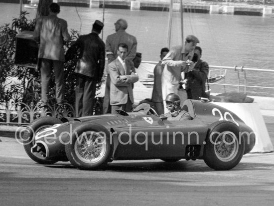 Juan Manuel Fangio, (20) Ferrari-Lancia D50. Monaco Grand Prix 1956. - Photo by Edward Quinn