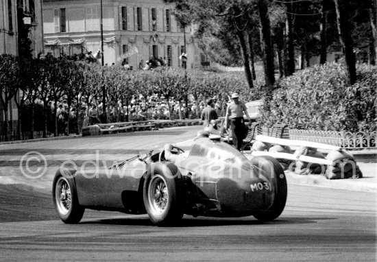 Peter Collins, (26) Ferrari-Lancia D50. Monaco Grand Prix 1956. - Photo by Edward Quinn