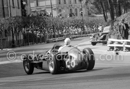 Stirling Moss, (28) Maserati 250F. Monaco Grand Prix 1956. - Photo by Edward Quinn