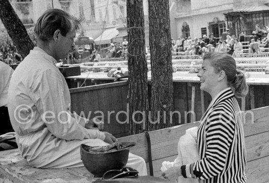 Peter Collins and his wife Louise. Monaco Grand Prix 1957. - Photo by Edward Quinn