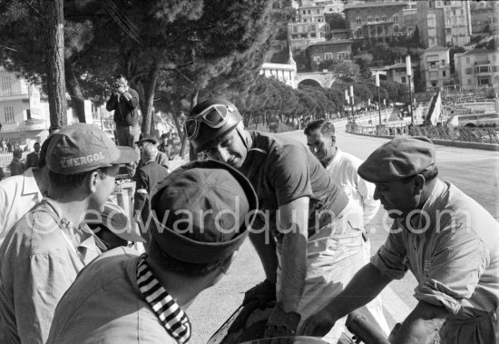 Juan Manuel Fangio. Monaco Grand Prix 1957. - Photo by Edward Quinn