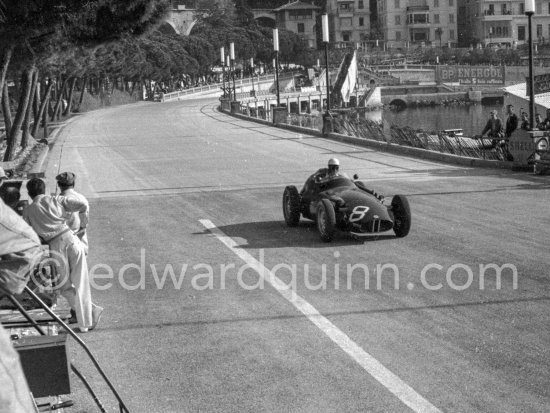 Roy Salvadori, (8) B.R.M. P25. Car not qualified. Monaco Grand Prix 1957. - Photo by Edward Quinn
