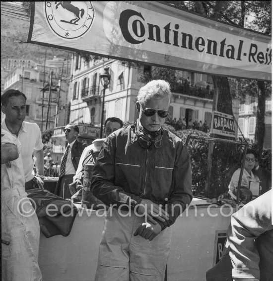 Mike Hawthorn. Monaco Grand Prix 1957. - Photo by Edward Quinn