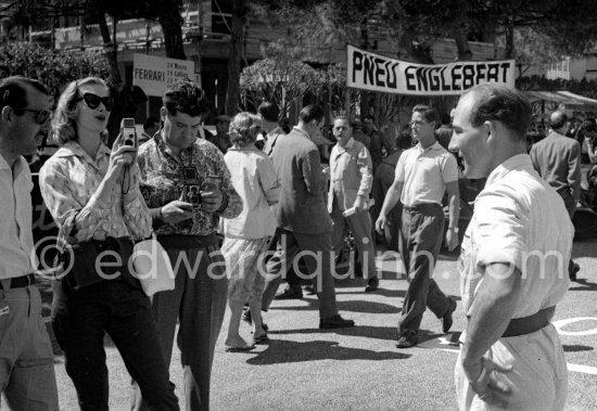 Stirling Moss filmed. Monaco Grand Prix 1957. - Photo by Edward Quinn