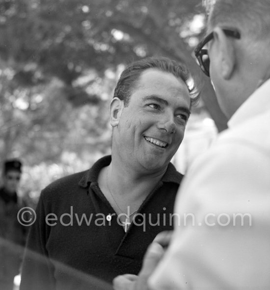 Jean Behra, the Frenchman with a plastic ear, a reminder of an earlier accident. Monaco Grand Prix 1958. - Photo by Edward Quinn