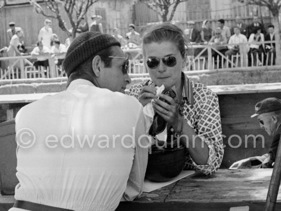 Peter Collins and his American wife Louise Collins. Monaco Grand Prix 1958. - Photo by Edward Quinn