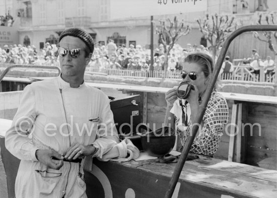 Peter Collins and his his American wife Louise Collins. Monaco Grand Prix 1958. - Photo by Edward Quinn