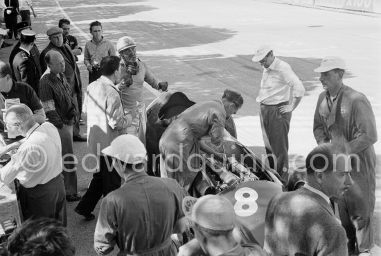 Harry Schell, (8) B.R.M. P25. Monaco Grand Prix 1958. - Photo by Edward Quinn