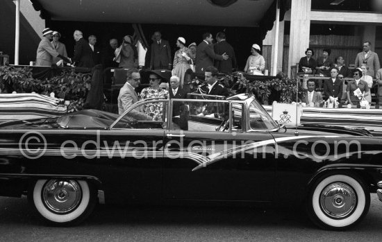 Prince Rainier and Princess Grace closing the track of the Monaco Grand Prix 1958. Car: Ford Fairlane Sunliner 1956. - Photo by Edward Quinn