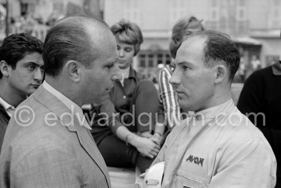 Juan Manuel Fangio and Stirling Moss. Monaco Grand Prix 1959. - Photo by Edward Quinn