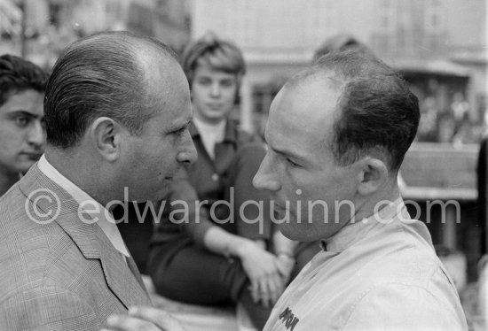 Juan Manuel Fangio and Stirling Moss. Monaco Grand Prix 1959. - Photo by Edward Quinn