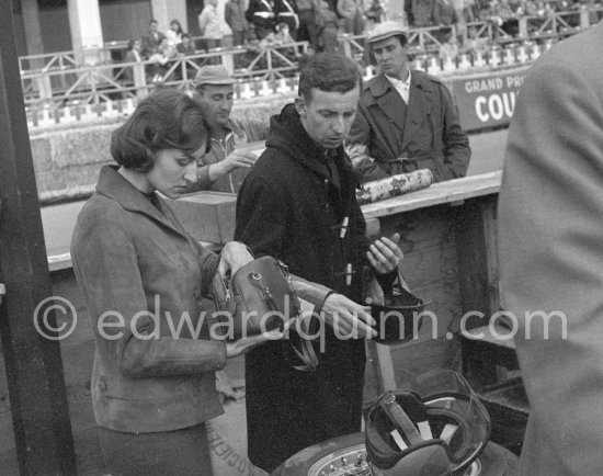 Tony Brooks and Pina, his Italian wife. Monaco Grand Prix 1959. - Photo by Edward Quinn