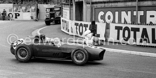 Cliff Allison, (52) short-nosed Ferrari Dino 156, at the Gasometer. Monaco Grand Prix 1959. - Photo by Edward Quinn