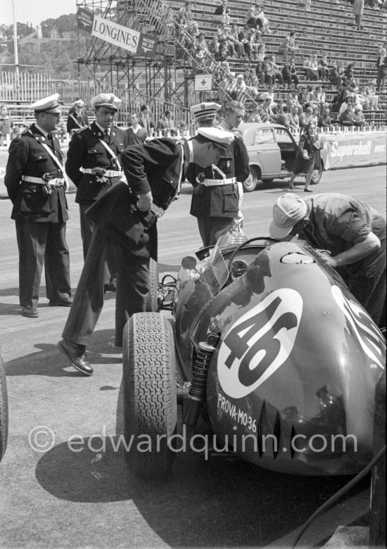 (46) Ferrari Dino 246 of Jean Behra. Monaco Grand Prix 1959. - Photo by Edward Quinn
