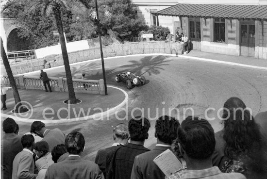 Stirling Moss, (30) Cooper-Climax T51, at Station hairpin. Monaco Grand Prix 1959. - Photo by Edward Quinn